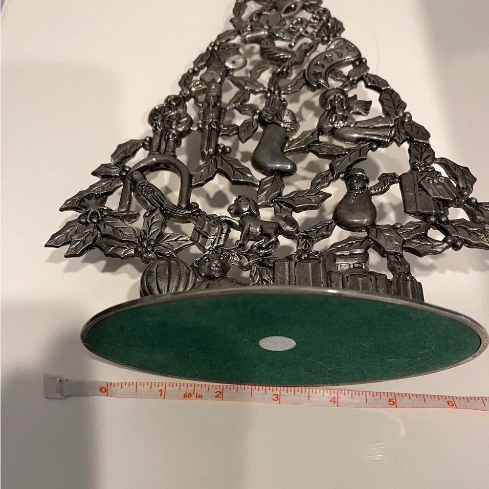 Godinger Silver Plated Christmas Tree Ornate Candle Holder Godinger 11